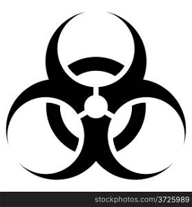 Black and white biohazard vector sign.