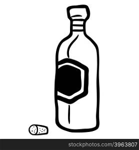 black and white bottle cartoon