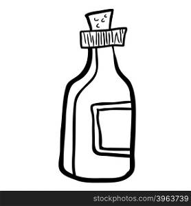black and white bottle cartoon illustration