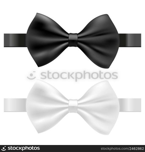 black and white bow tie vector illustration isolated