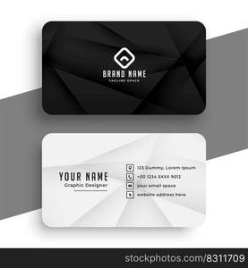 black and white business card simple design