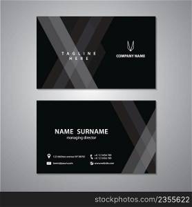 Black and white business cards set vector design template