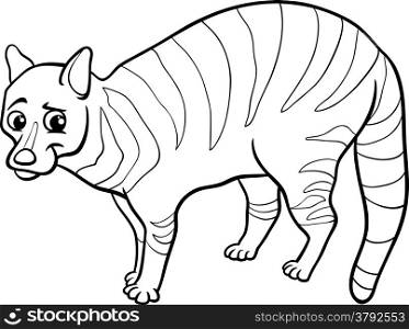 Black and White Cartoon Illustration of Cute Civet Wild Animal for Coloring Book