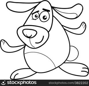 Black and White Cartoon Illustration of Funny Bunny or Rabbit for Coloring Book
