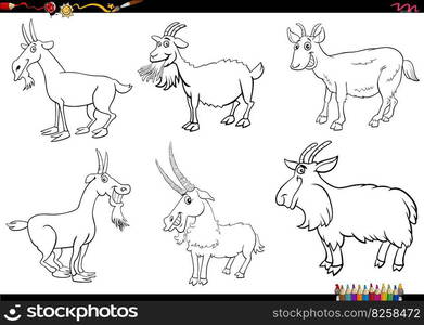 Black and white cartoon illustration of donkeys farm animal comic ...