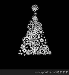 Black and White Christmas Eve illustration. + EPS10 vector file