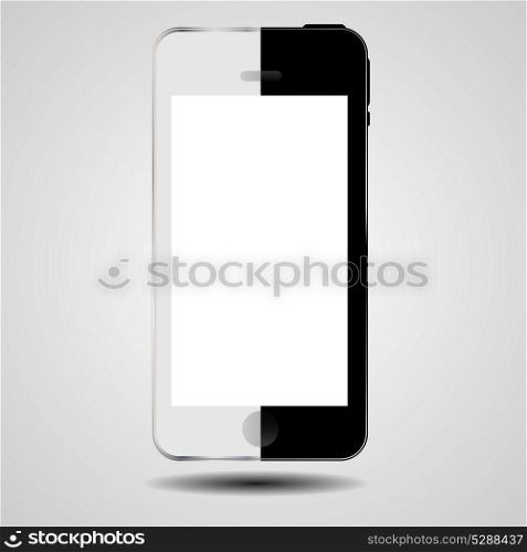 Black and white concept mobile phone vector illustration