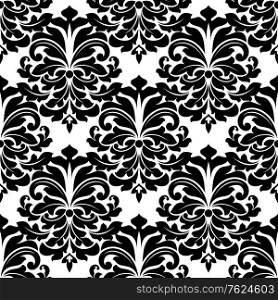 Black and white damask seamless pattern for background, wallpaper and fabric design