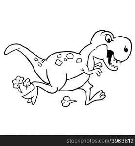black and white dinosaur cartoon