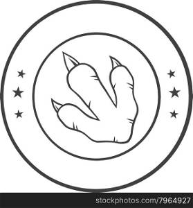 Black And White Dinosaur Paw With Claws Circle Logo Design
