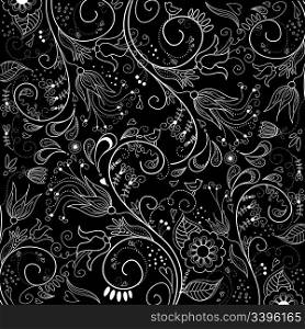 Black and White Floral Background