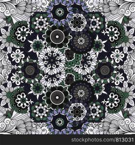 Black and white floral mandala like pattern. Vector illustration. Floral mandala like pattern