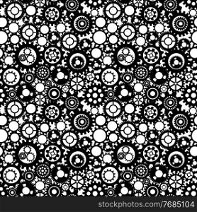 Black and white gears. Working mechanism. Seamless pattern. Vector Illustration. EPS10. Black and white gears. Working mechanism. Seamless pattern. Vector Illustration EPS10