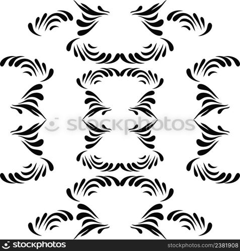 Black and white geometric seamless line ornament. Vector illustration for tribal design.. Ethnic seamless black pattern on white background