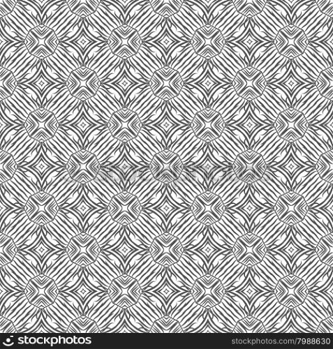 Black and white geometrical fabric seamless pattern, vector