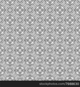 Black and white geometrical fabric seamless pattern, vector