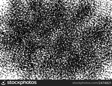 Black and white grainy grunge halftone vector background. Abstract pattern with random dots.