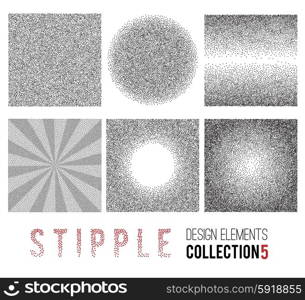 black and white halftone background . Vector set of black and white halftone background. stipple effect