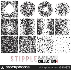 black and white halftone background . Vector set of black and white halftone background. stipple effect