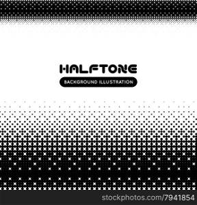 Black and white halftone vector background illustration. Halftone background