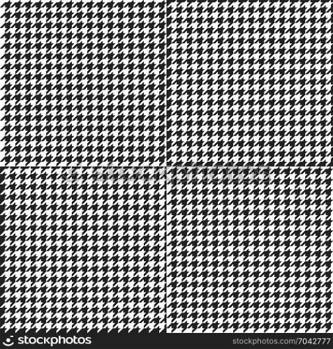 Black and white houndstooth seamless plaid pattern. Alternating hounds tooth check background. Vector illustration.. Black and white houndstooth seamless plaid pattern