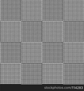 Black and white houndstooth seamless plaid pattern. Black and white houndstooth seamless plaid pattern. Alternating hounds tooth check background. Vector illustration.