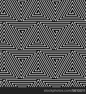 Black and White Hypnotic Background Seamless Pattern.