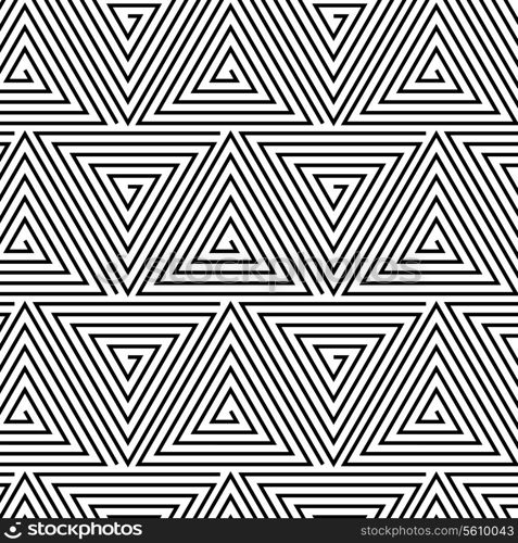 Black and White Hypnotic Background Seamless Pattern.