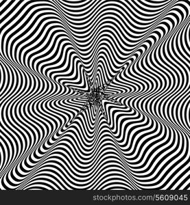 Black and White Hypnotic Background. Vector Illustration