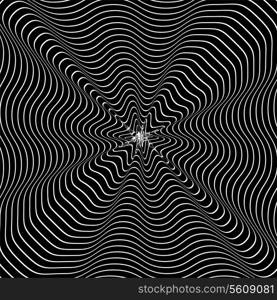 Black and White Hypnotic Background. Vector Illustration