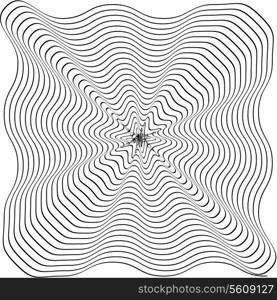 Black and White Hypnotic Background. Vector Illustration