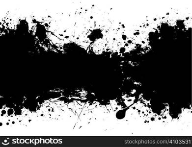 Black and white ink splat banner with room to add your own text