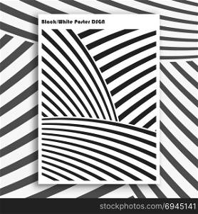 Black and white interior poster. Black and white interior poster. Modern geometric design for cover, magazine, printing products, flyer, presentation, brochure or booklet. Vector illustration