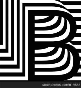 Black and white letter B design template vector illustration
