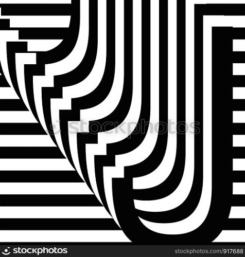 Black and white letter J design template vector illustration