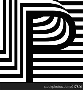Black and white letter P design template vector illustration