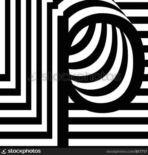 Black and white letter p design template vector illustration