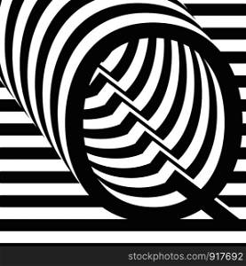 Black and white letter Q design template vector illustration