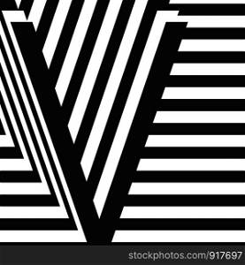 Black and white letter V design template vector illustration