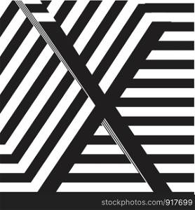 Black and white letter X design template vector illustration