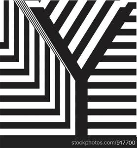Black and white letter Y design template vector illustration