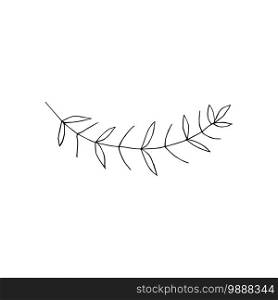 Black and white line art decoration of leaves. Vector isolated clipart. Minimal monochrome hand drawing botanical design. Contour foliage. Contour foliage. Black and white line art decoration of leaves. Vector isolated clipart. Minimal monochrome hand drawing botanical design.