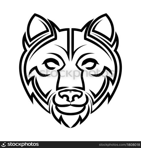 Black and white line art of bear head Good use for symbol mascot icon avatar tattoo T Shirt design