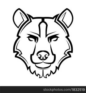 Black and white line art of bear head Good use for symbol mascot icon avatar tattoo T Shirt design logo