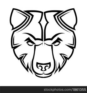 Black and white line art of bear head Good use for symbol mascot icon avatar tattoo T Shirt design logo.