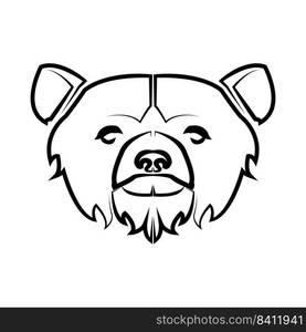 Black and white line art of bear head Good use for symbol mascot icon avatar tattoo T Shirt design logo.