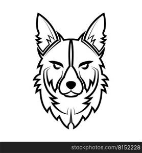 Black and white line art of dog head. Good use for symbol, mascot, icon, avatar, tattoo, T Shirt design, logo or any design