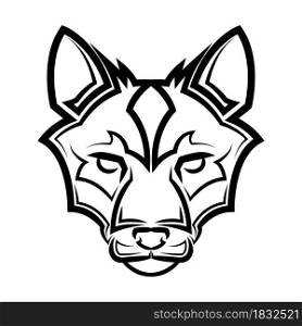 Black and white line art of fox head. Good use for symbol, mascot, icon, avatar, tattoo, T Shirt design, logo or any design