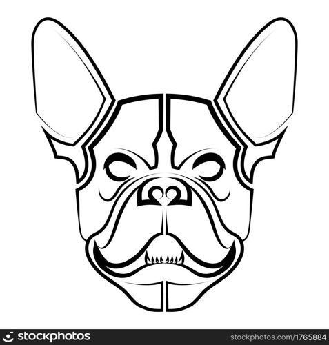 Black and white line art of french bulldog head Good use for symbol mascot icon avatar tattoo T Shirt design logo or any design you want