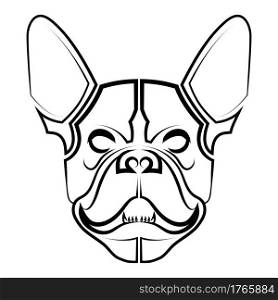 Black and white line art of french bulldog head Good use for symbol mascot icon avatar tattoo T Shirt design logo or any design you want